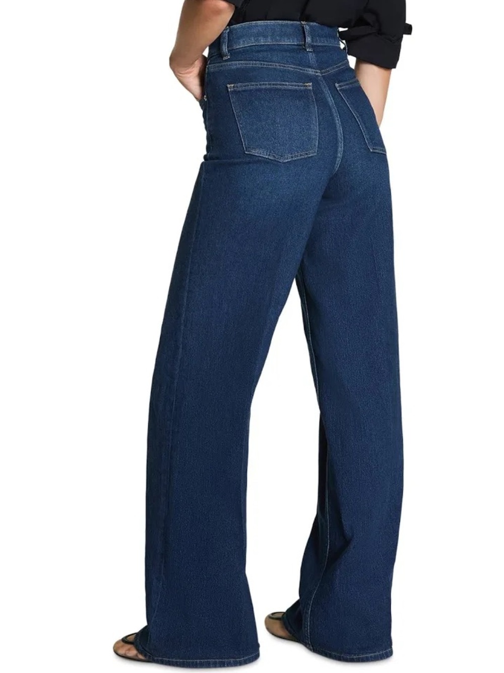 SPANX SPANXshape Authentic Stretch Wide Leg Jeans Percy Wash NWT Medium Tall - Picture 2 of 12